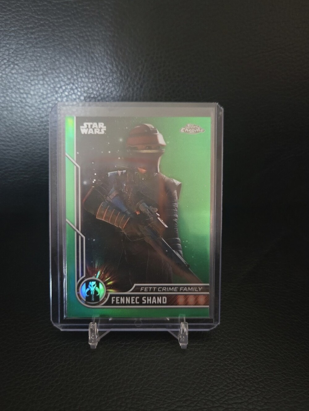 2023 Topps Chrome Star Wars Green Parallel Refractor Fennec Shand Card #57/99